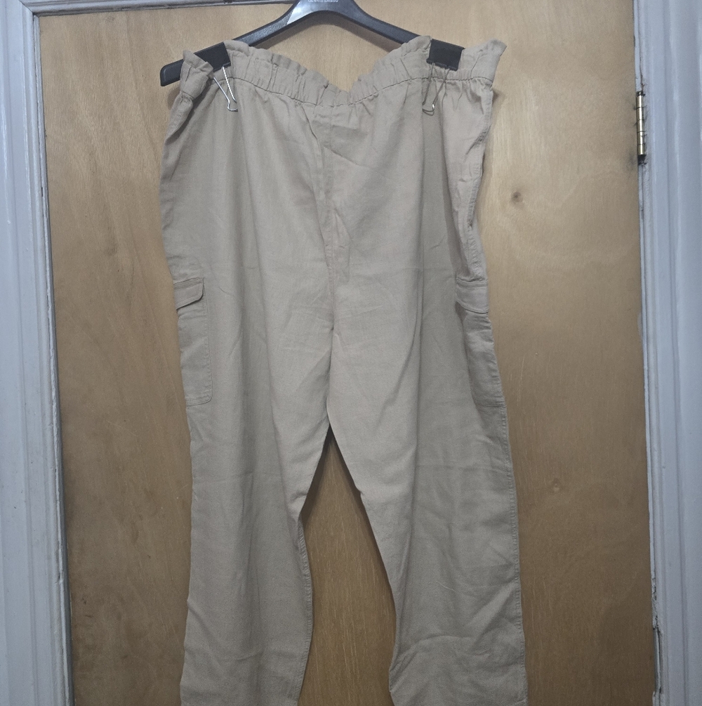 Susan Graver Casual Beige Cargo Pants